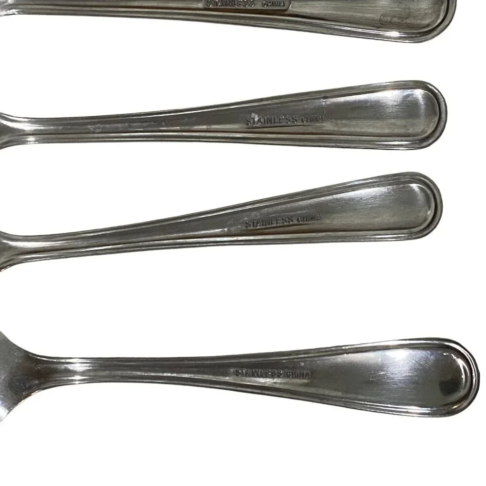 Stainless Steel Soup Spoon Lot of 9 Clean Line Design Thanksgiving Dining‎